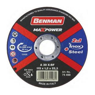 BENMAN 74499 Δίσκος Κοπής Σιδήρου & Inox MaxPower 125X1.2 A30 X-BF